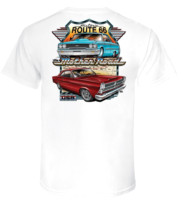 The Mother Road (Route 66) T-Shirt by Hot Rods by Stith